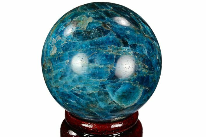 Bright Blue Apatite Sphere - Madagascar #121823